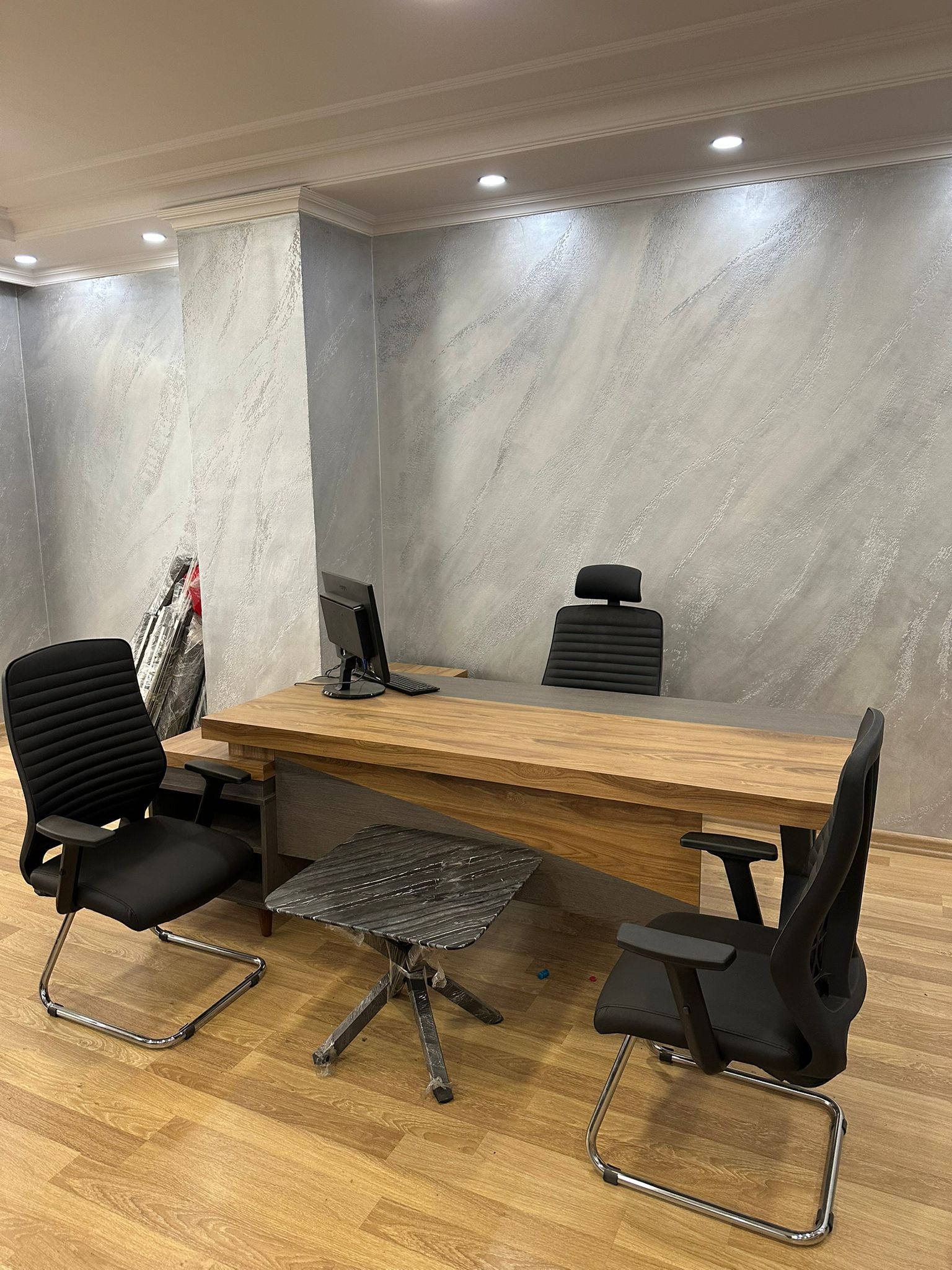 Klas Ofis Üsküdar Makam Takımı Meşe – Antrasit Gri Komple Set - Görsel 7