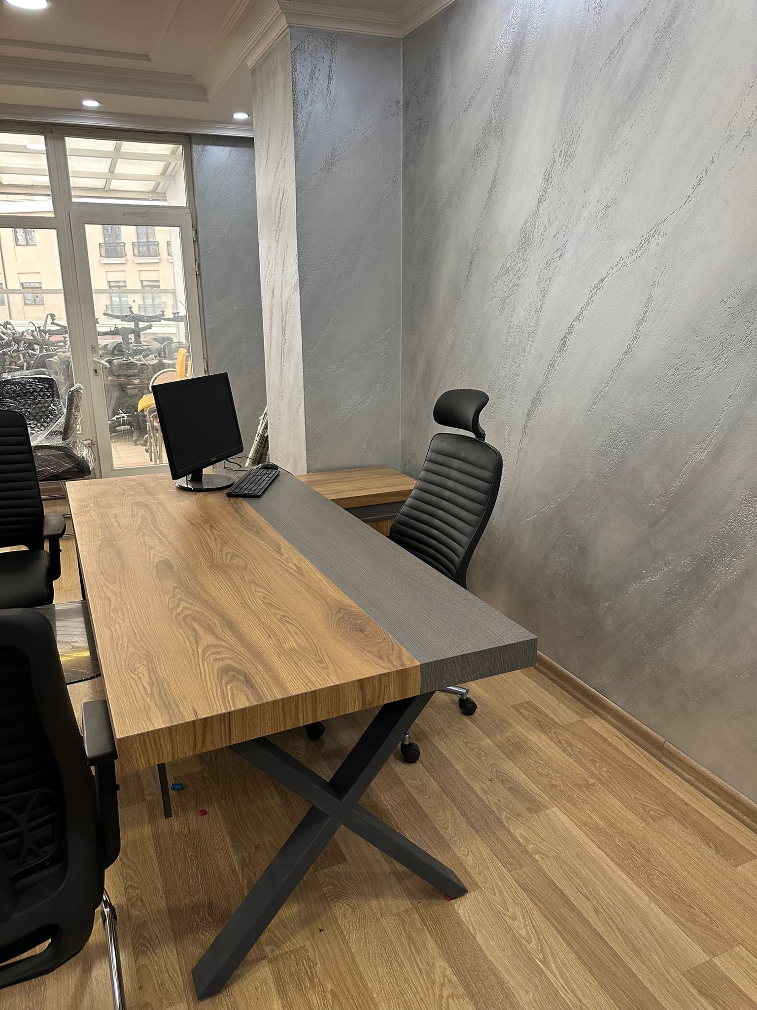 Klas Ofis Üsküdar Makam Takımı Meşe – Antrasit Gri Komple Set - Görsel 4