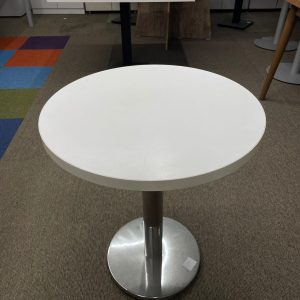 KLAS OFİS ÜSKÜDAR BEYAZ YUVARLAK METAL AYAKLI MASA