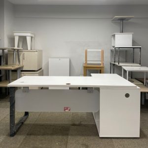 KLAS OFİS ÜSKÜDAR 70x180 BEYAZ KESONLU L ÇALIŞMA MASASI