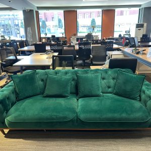KLAS OFİS ÜSKÜDAR YEŞİL CHESTER 3'LÜ KUMAŞ KOLTUK