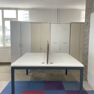 KLAS OFİS ÜSKÜDAR 140x140 BEYAZ İKİLİ ÇALIŞMA MASASI (WORKSTATION)