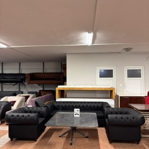 KLAS OFİS ÜSKÜDAR SİYAH MAT CHESTER 3+1+1 SIFIR TAKIM