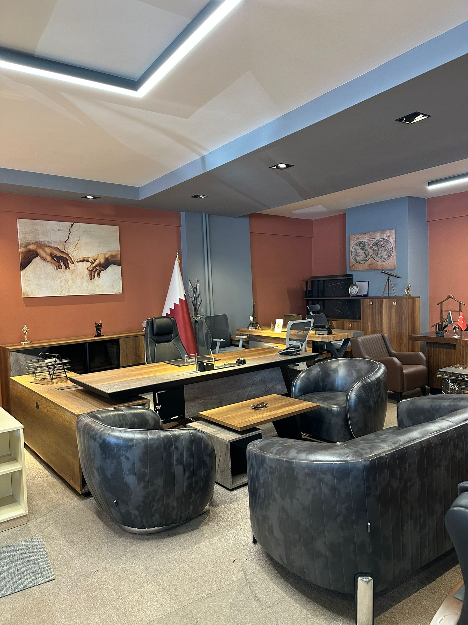 KLAS OFİS ÜSKÜDAR 95X240 MAKAM TAKIMI FULL KOLTUKLU SET - Görsel 3