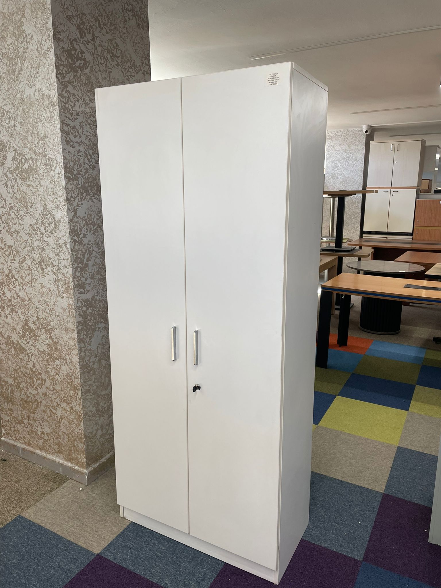 KLAS OFİS ÜSKÜDAR 80X40X190 KOLEKSİYON MARKA BEYAZ VESTİYER DOLABI - Görsel 3