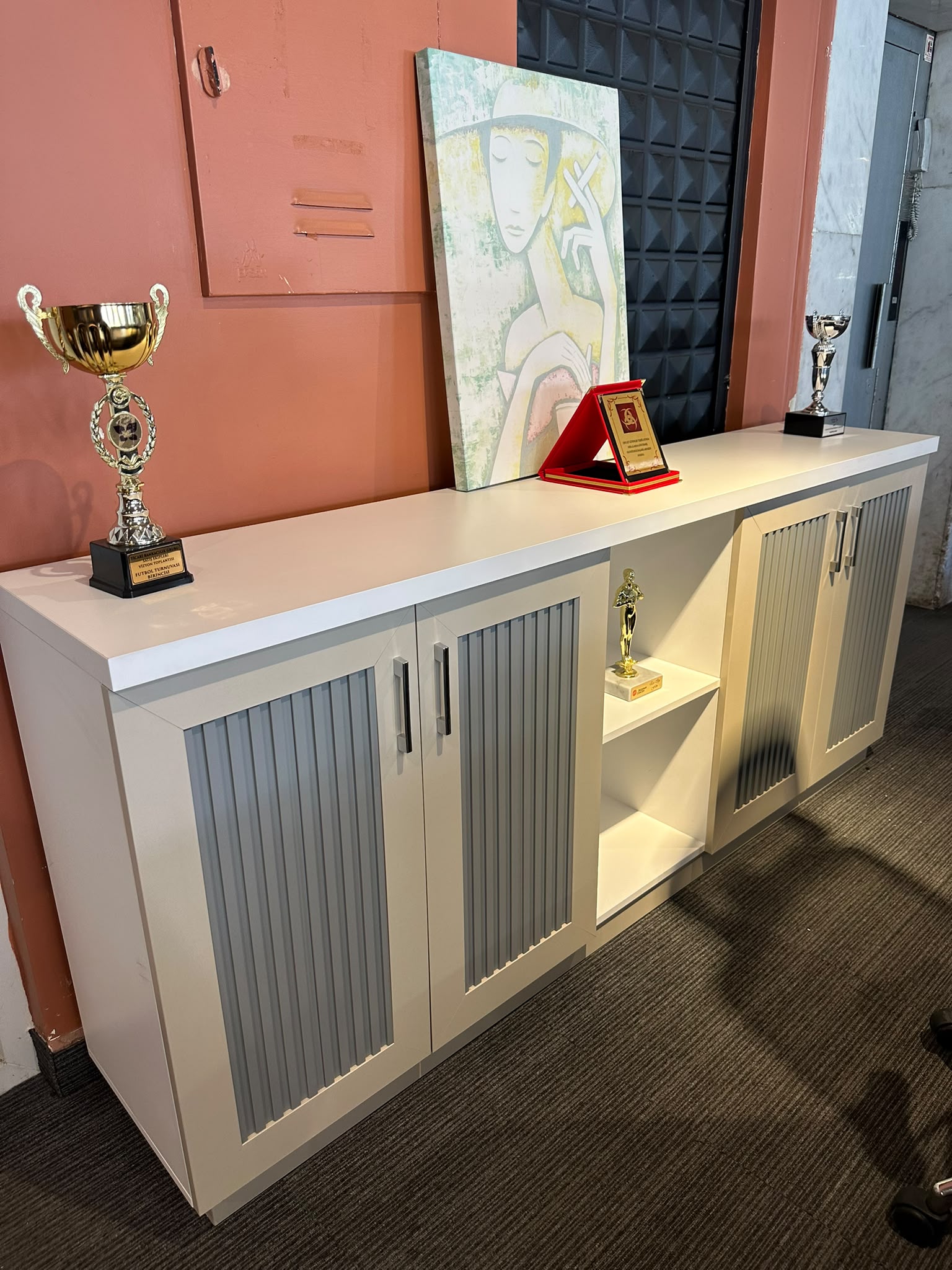 KLAS OFİS ÜSKÜDAR 85x200 cm KREM BEYAZ MÜDÜR MASA TAKIMI SIFIR - Görsel 7