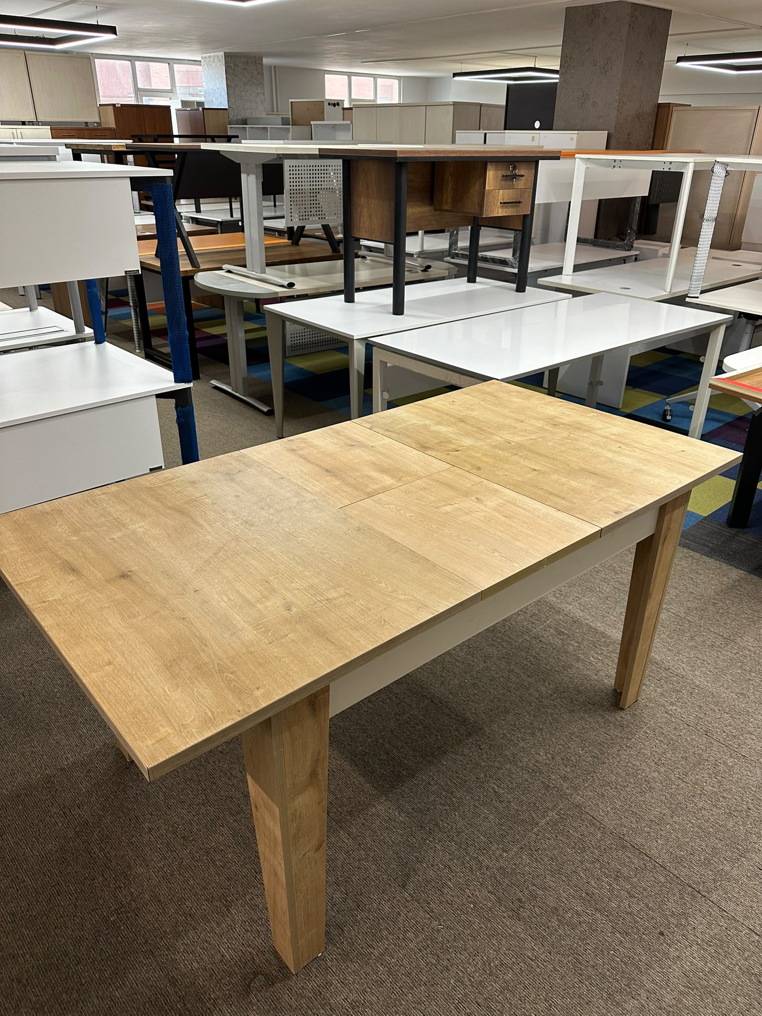 KLAS OFİS ÜSKÜDAR 120x80 cm AÇILIR MEŞE YEMEK MASASI - Görsel 5