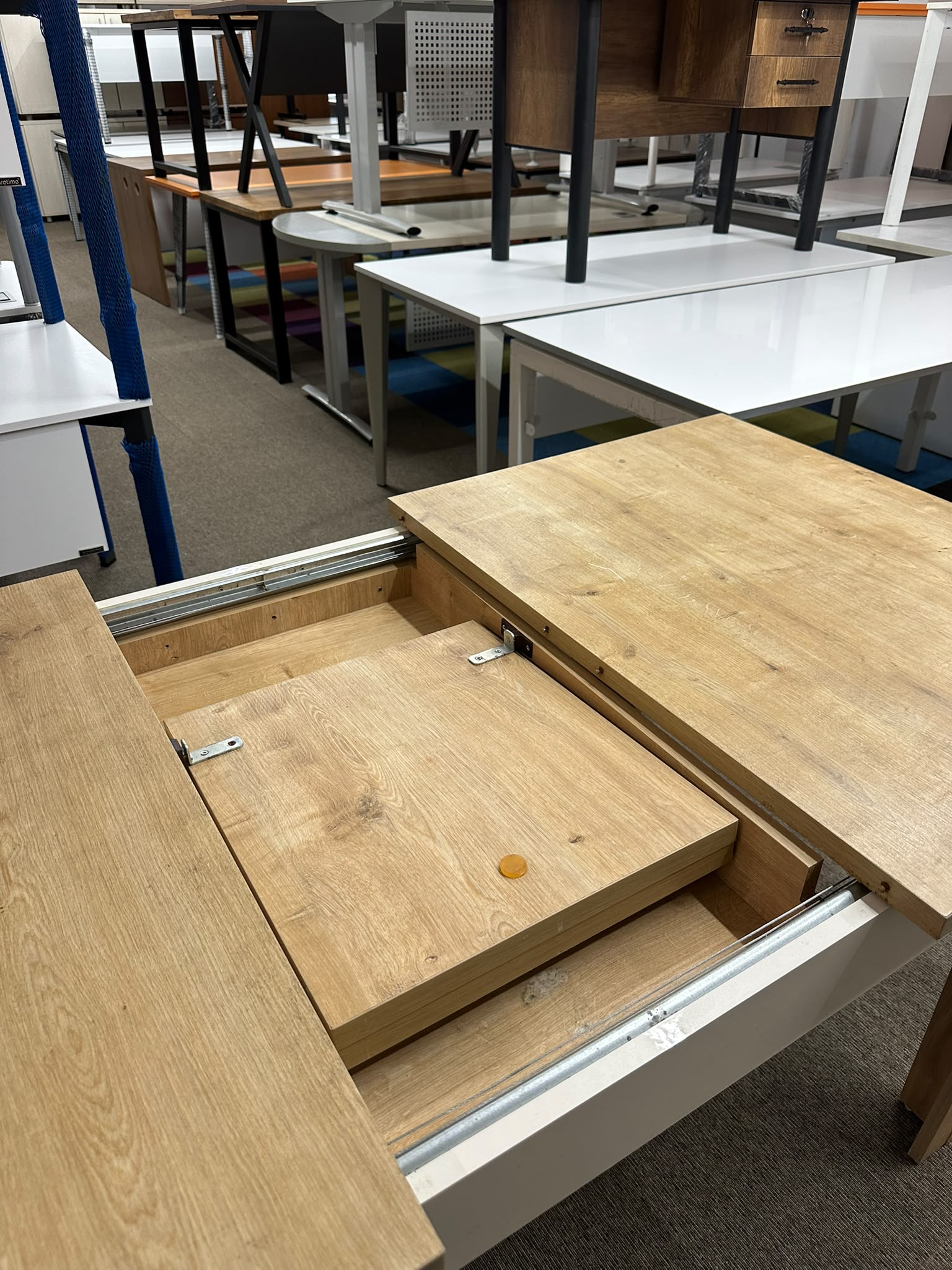 KLAS OFİS ÜSKÜDAR 120x80 cm AÇILIR MEŞE YEMEK MASASI - Görsel 8
